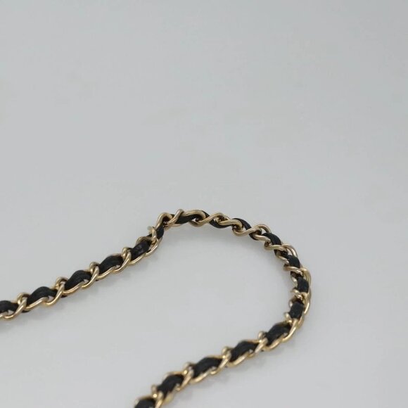 CHANEL Matelasse Chain Shoulder Bag Lamb Skin Black Gold CC Auth PP233 - Picture 8 of 16